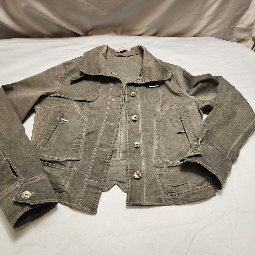 Sandwich Women's gray cotton blend  jacket blazer‎ Distressed Size EU 38 Stretch